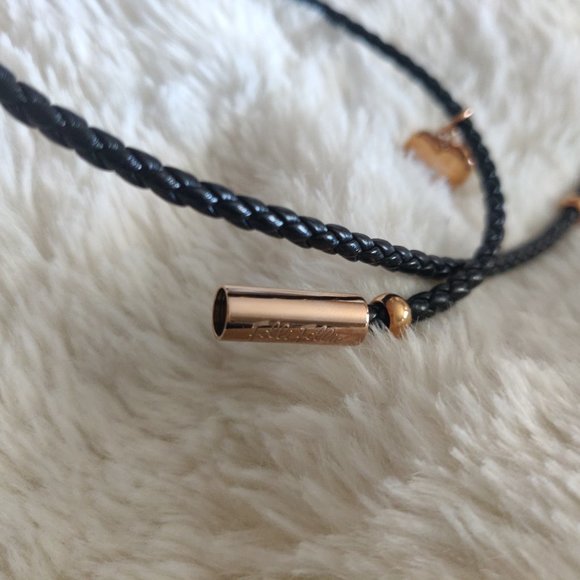 Folli Follie Rose Gold Plated Heart4Heart Sweetheart Black Bracelet - Picture 9 of 11